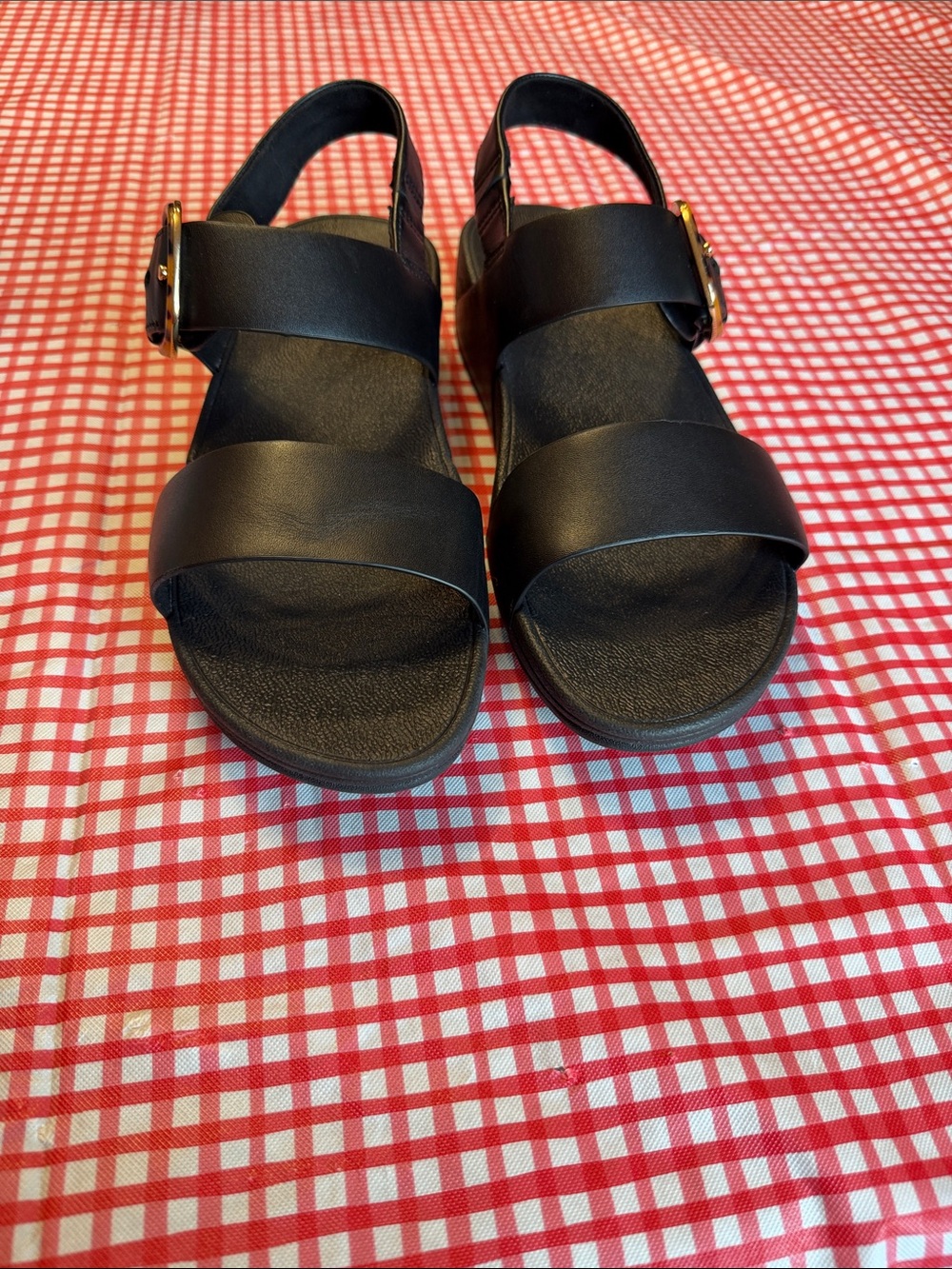 Fitflop Black Buckle Strap Chunky Sandals